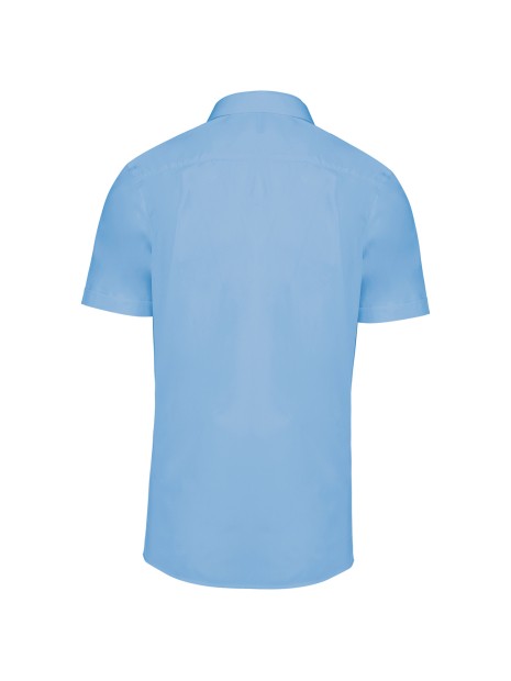 KARIBAN Chemise pilote manches courtes homme bleu ciel personnalisable