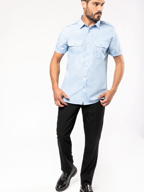Chemises à personnaliser KARIBAN Chemise pilote manches courtes homme 