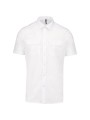 KARIBAN Chemise pilote manches courtes homme blanc personnalisable