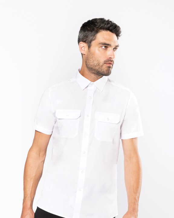 Chemise personnalisable KARIBAN Chemise pilote manches courtes homme