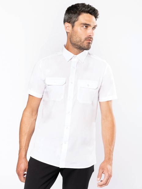 Chemises à personnaliser KARIBAN Chemise pilote manches courtes homme 