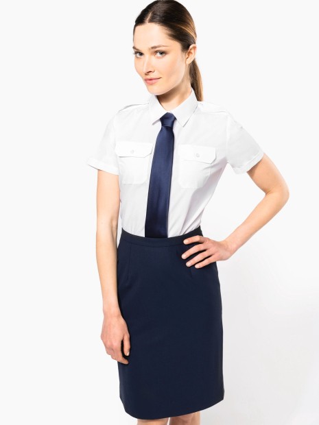 Chemises à personnaliser KARIBAN Chemise pilote manches courtes femme 