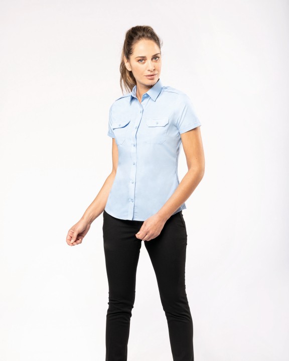 Chemise personnalisable KARIBAN Chemise pilote manches courtes femme