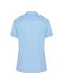 KARIBAN Chemise pilote manches courtes femme bleu ciel personnalisable