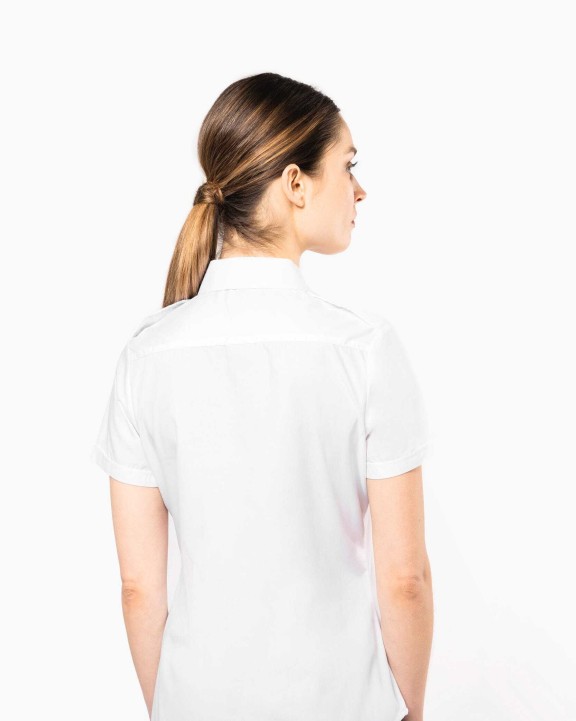 KARIBAN Kurzarm-Pilotenhemd für Damen Hemd personalisierbar
