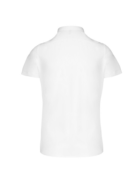 KARIBAN Chemise pilote manches courtes femme blanc personnalisable