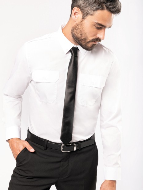Chemises à personnaliser KARIBAN Chemise pilote manches longues homme 