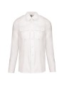 KARIBAN Chemise pilote manches longues homme blanc personnalisable