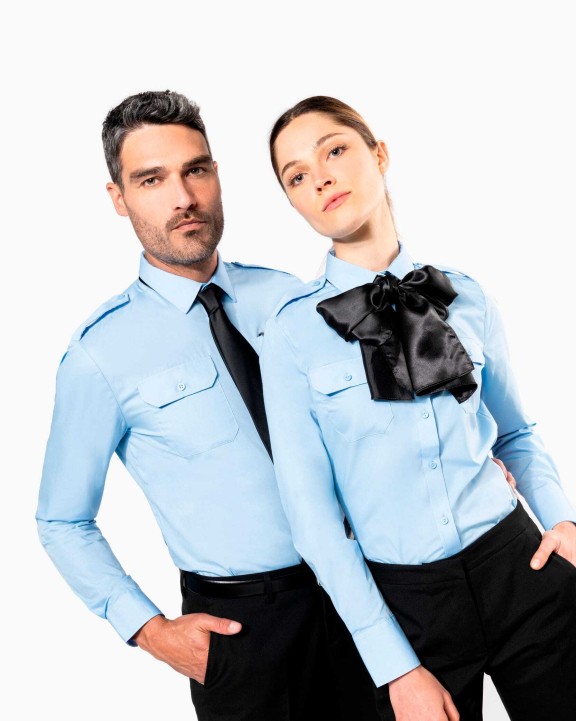 KARIBAN Langarm-Pilotenhemd für Herren Hemd personalisierbar