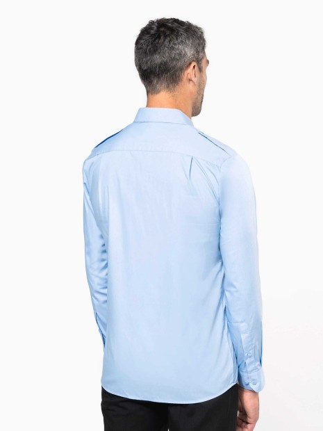 Chemises à personnaliser KARIBAN Chemise pilote manches longues homme 