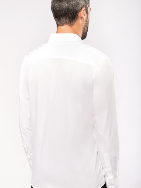 Chemises à personnaliser KARIBAN Chemise pilote manches longues homme 