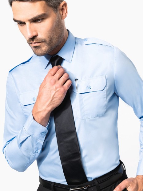 Chemises à personnaliser KARIBAN Chemise pilote manches longues homme 