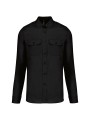 KARIBAN Chemise pilote manches longues homme noir personnalisable