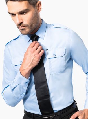 Chemise pilote manches longues homme