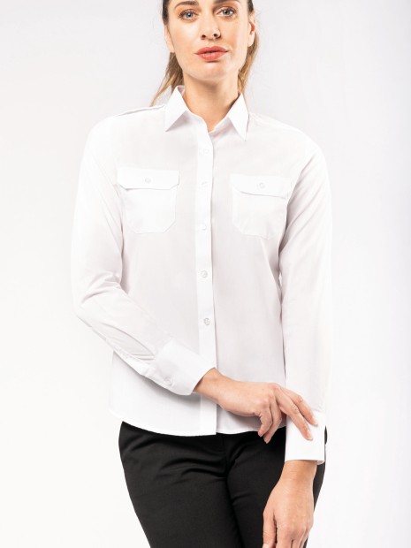 Chemises à personnaliser KARIBAN Chemise pilote manches longues femme 