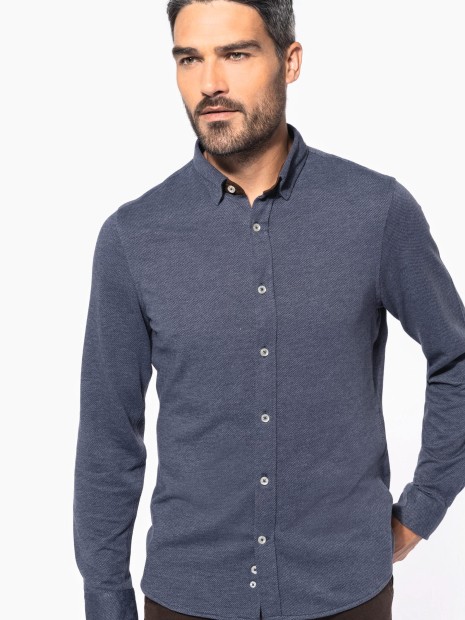 Chemises à personnaliser KARIBAN Chemise jacquard manches longues 