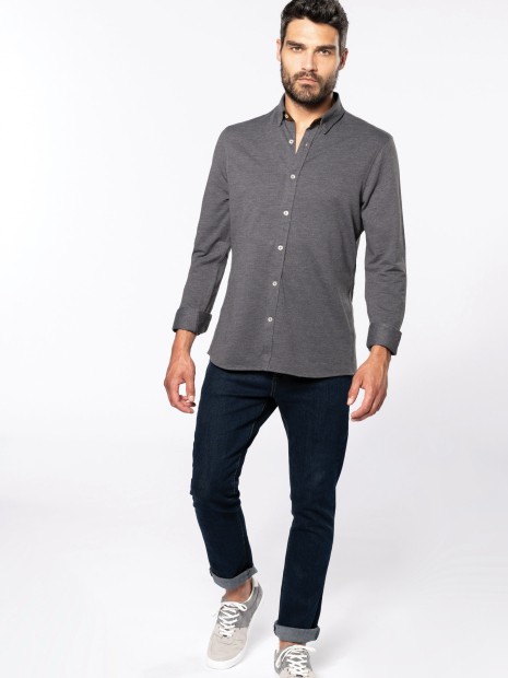 Chemises à personnaliser KARIBAN Chemise jacquard manches longues 