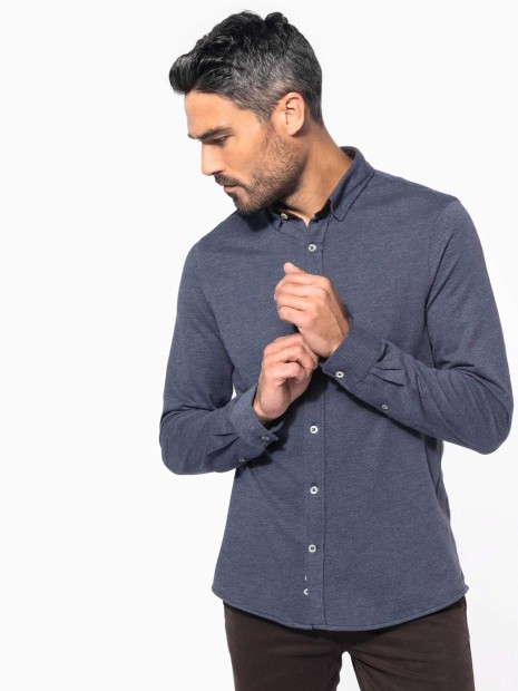 Chemises à personnaliser KARIBAN Chemise jacquard manches longues 