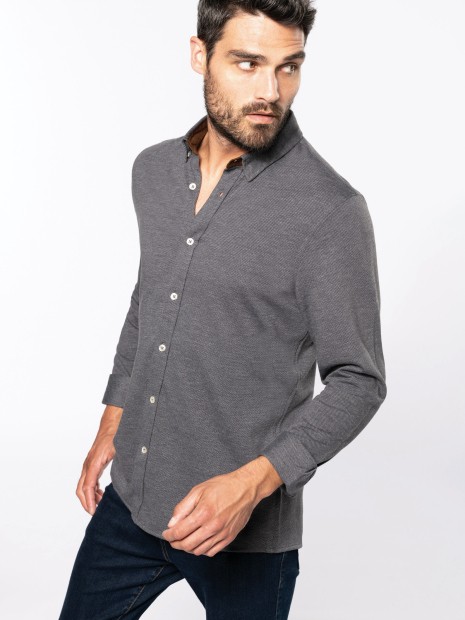 Chemises à personnaliser KARIBAN Chemise jacquard manches longues 