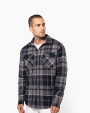KARIBAN Karo-Hemdjacke mit Sherpa-Futter Jacke personalisierbar