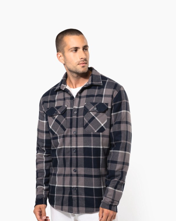 Veste personnalisable KARIBAN Surchemise à carreaux doublée sherpa homme