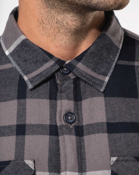 Jas KARIBAN Geruit overshirt met sherpavoering voor bedrukking &amp; borduring