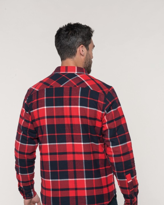 KARIBAN Karo-Hemdjacke mit Sherpa-Futter Jacke personalisierbar