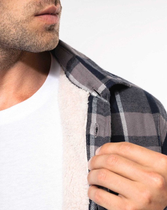 Jas KARIBAN Geruit overshirt met sherpavoering voor bedrukking &amp; borduring