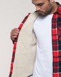 KARIBAN Karo-Hemdjacke mit Sherpa-Futter Jacke personalisierbar