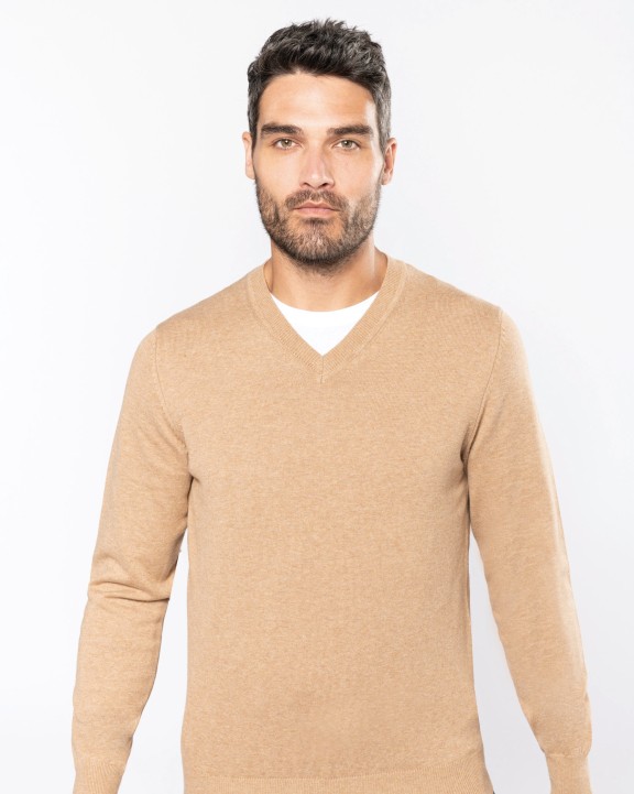 KARIBAN Premium-Pullover mit V-Ausschnitt Pullover personalisierbar