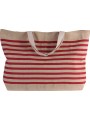 KIMOOD Grand sac fourre-tout en juco naturel/rouge personnalisable
