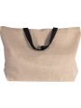 KIMOOD Grand sac fourre-tout en juco naturel personnalisable
