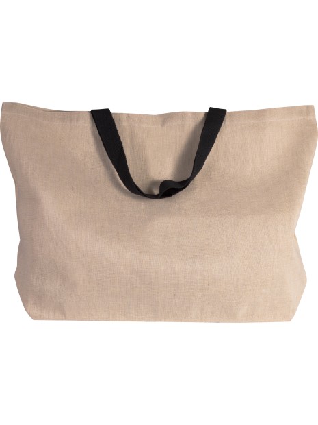 KIMOOD Grand sac fourre-tout en juco naturel personnalisable