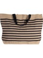 KIMOOD Grand sac fourre-tout en juco naturel/bleu marine personnalisable