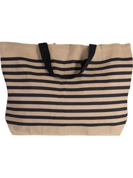 KIMOOD Grand sac fourre-tout en juco naturel/bleu marine personnalisable
