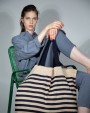 KIMOOD Großer Shopper aus Jute-Baumwoll-Mischgewebe Tasche personalisierbar