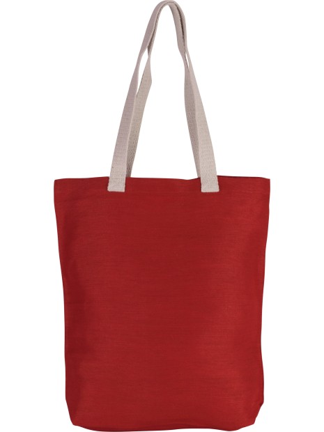 KIMOOD Sac shopping en juco Crimson Red personnalisable