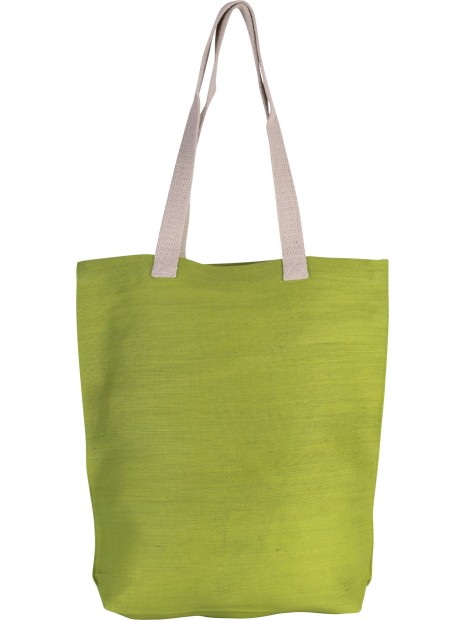 KIMOOD Sac shopping en juco vert lime personnalisable