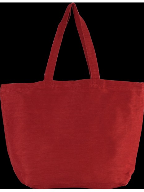 KIMOOD Grand sac en juco avec doublure intérieure rouge cramoisi délavé personnalisable