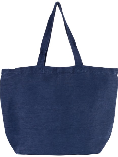 KIMOOD Grand sac en juco avec doublure intérieure washed midnight blue personnalisable