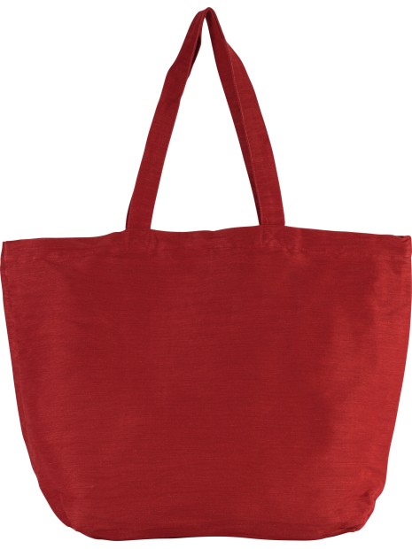 KIMOOD Grand sac en juco avec doublure intérieure rouge cramoisi délavé personnalisable