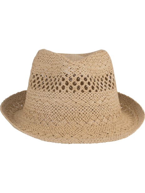 K-UP Chapeau de paille style Panama naturel personnalisable