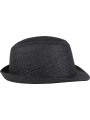 K-UP Chapeau de paille style Panama rétro noir personnalisable