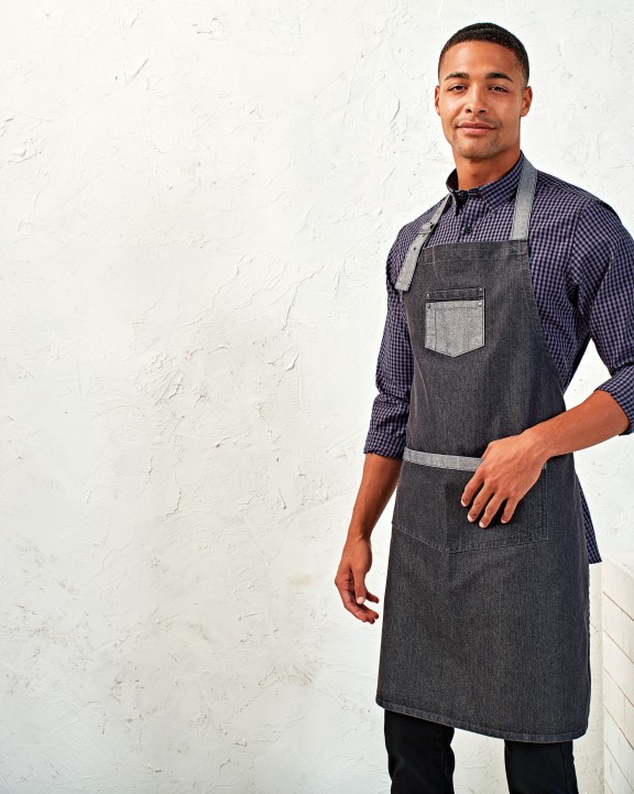 Tablier personnalisable PREMIER Tablier Denim à bavette "Domain"
