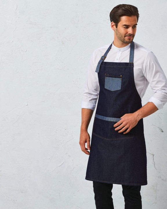 Tablier personnalisable PREMIER Tablier Denim à bavette "Domain"