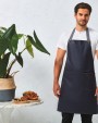 PREMIER District - Waxed look denim bib apron Schürze personalisierbar