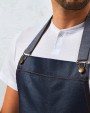 PREMIER District - Waxed look denim bib apron Schürze personalisierbar