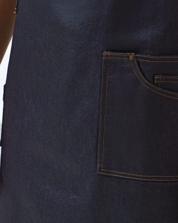 PREMIER District - Waxed look denim bib apron Schürze personalisierbar