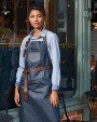 PREMIER Division - Waxed look denim bib apron with faux leather Schürze personalisierbar