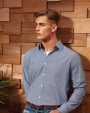 PREMIER Men's long sleeve microcheck gingham shirt Hemd personalisierbar